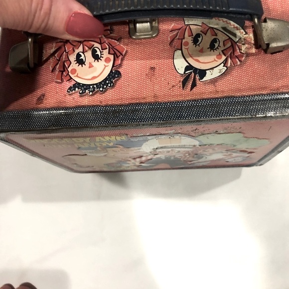 Raggedy Ann and Andy 1973 metal antique lunchbox and thermos - Picture 3 of 12